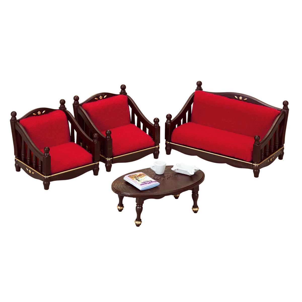 Classic Brown Sofa Set, , large image 0