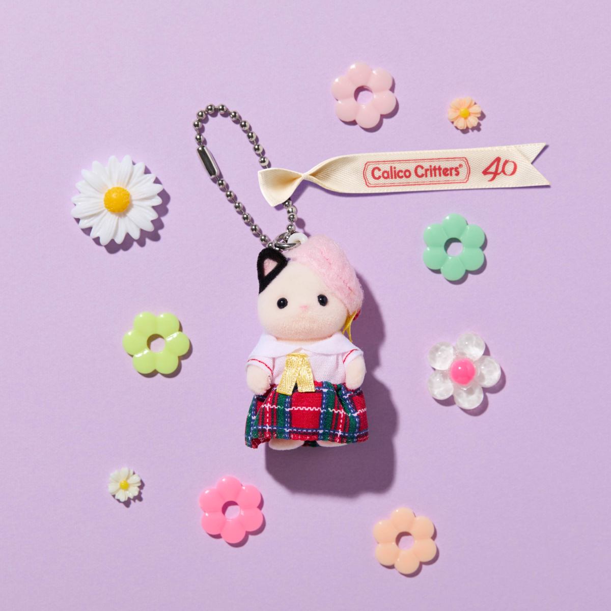 School Girl Tuxedo Cat Baby Key Chain