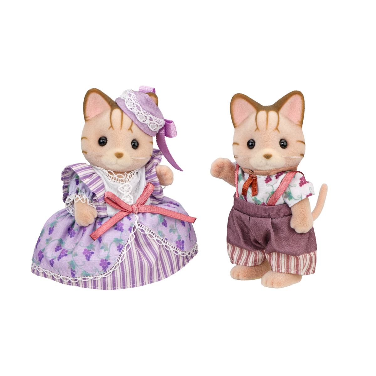 Striped Cat Family Elegant Ensemble