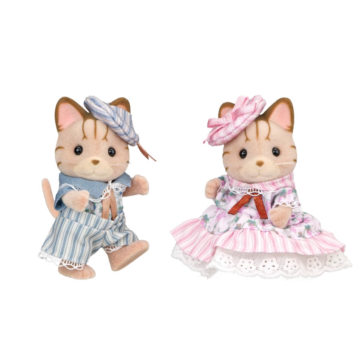 Striped Cat Family Elegant Ensemble